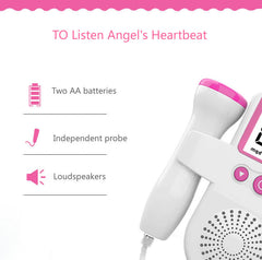 Fetal Heart Monitor Handheld Home Fetal Sound Monitor for Detecting Baby Fetal Movement and Heart Rate Auscultatory Device
