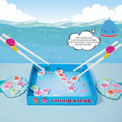 Children's puzzle shark feeding game baby early education fine motor skills chopstick training parent-child interactive toys