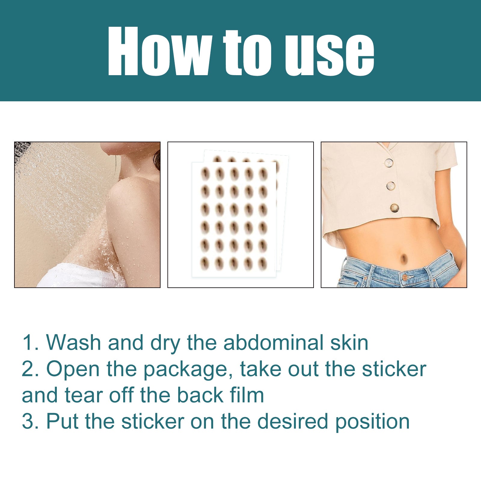 Shaped-up Belly Button Sticker, Height Beauty Body Emulates Waterproof Belly Button Sticker