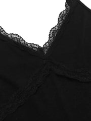 Summer camisole V-neck lace slit milk silk home sleepwear for women