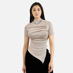 Ladies' elegant T-shirt for spring and summer sweet and spicy style tight fitting top