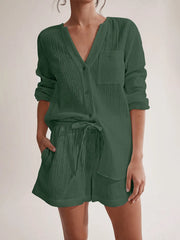 Ladies' summer pajamas made of pure cotton gauze
