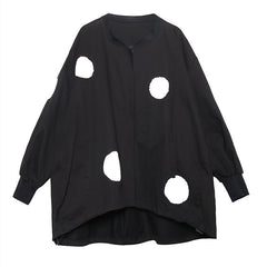 Retro long sleeved stand up collar trench coat for women loose and fashionable stylish zipper cardigan